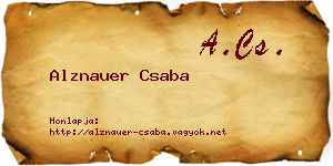 Alznauer Csaba névjegykártya